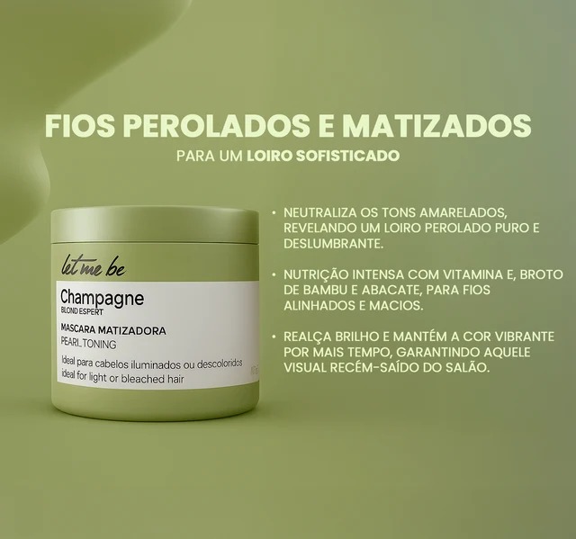 Máscara Matizadora Let Me Be Champagne Efeito Perolado 500g - Imagem 2