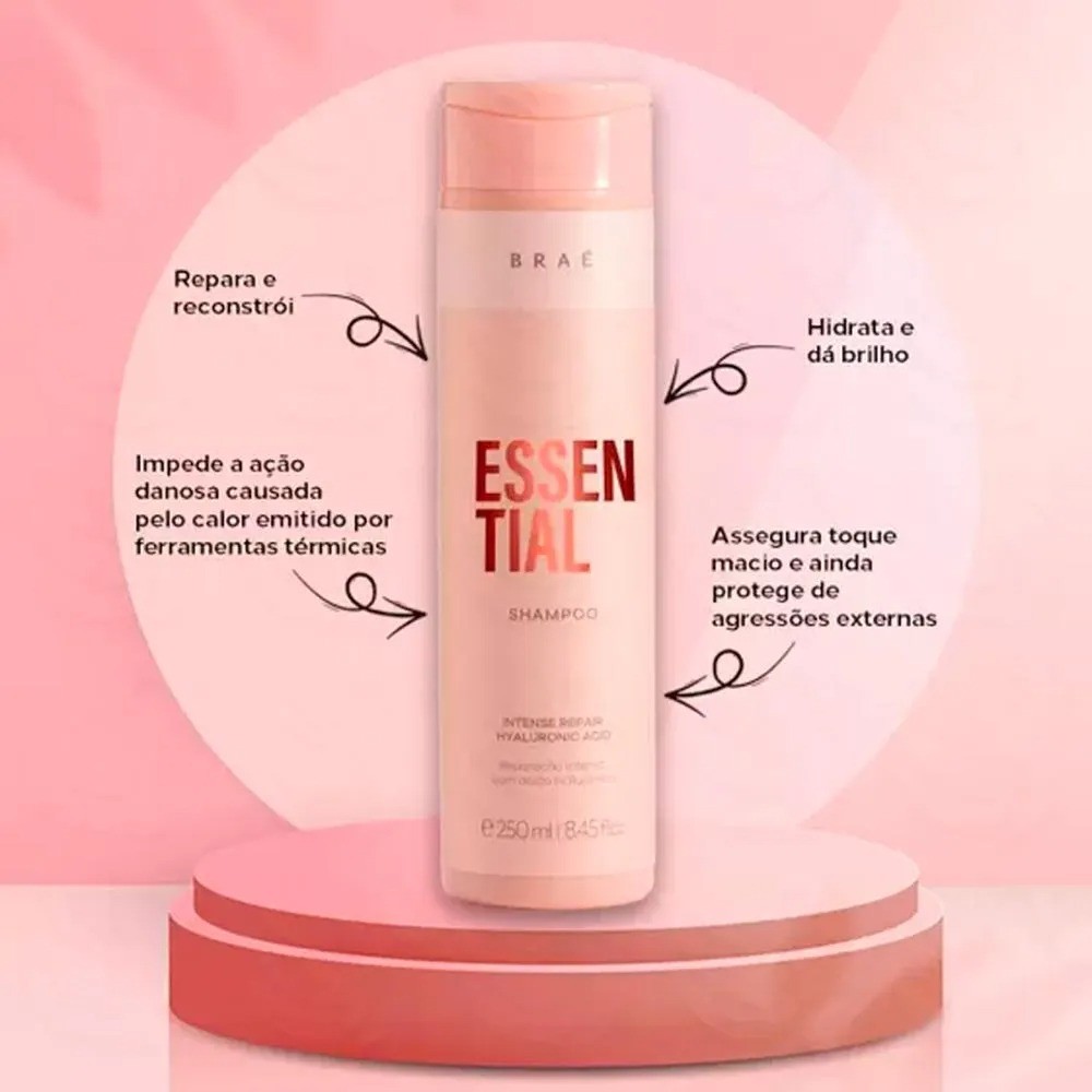 Shampoo Braé Essential Hidratação e Reparação 250ml - Imagem 6