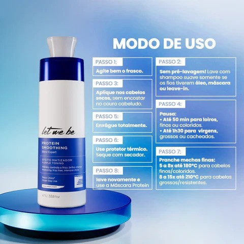 Progressiva Blond Matizadora Passo Único Protein Smoothing 1L Let Me Be - Imagem 7