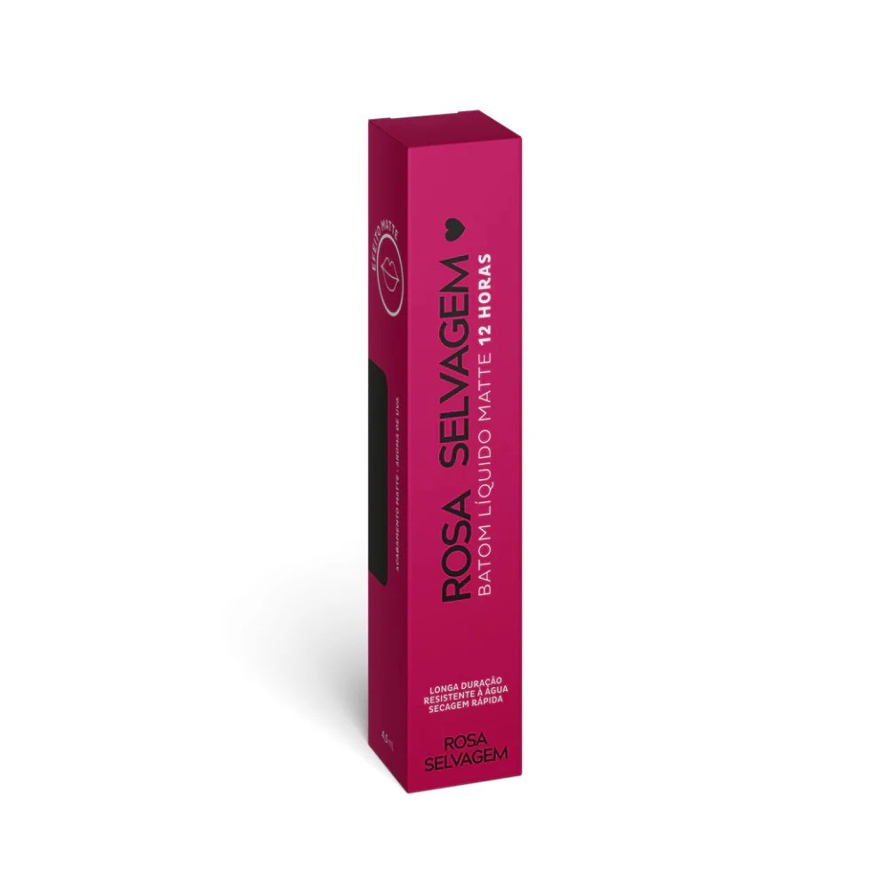 Batom Líquido Matte Rosa Selvagem Cor 03 Longa Duração - Imagem 3