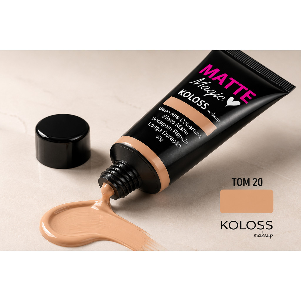 Base Koloss Make Up Matte Magic Cor 20 - tonalidade média - Imagem 3