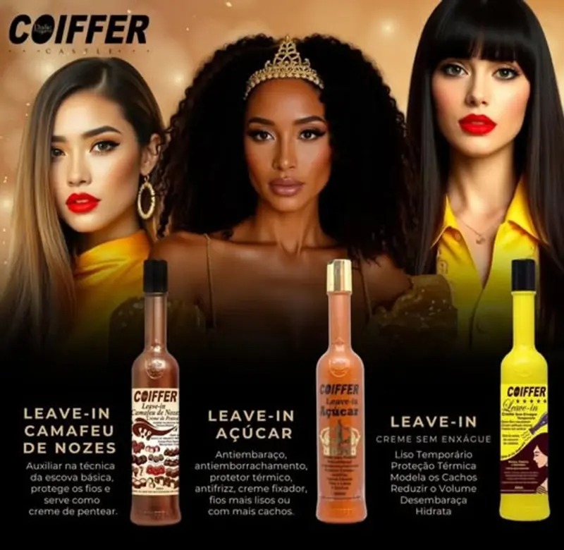 Leave-In Camafeu de Nozes Coiffer Creme de Pentear e Protetor - Imagem 5