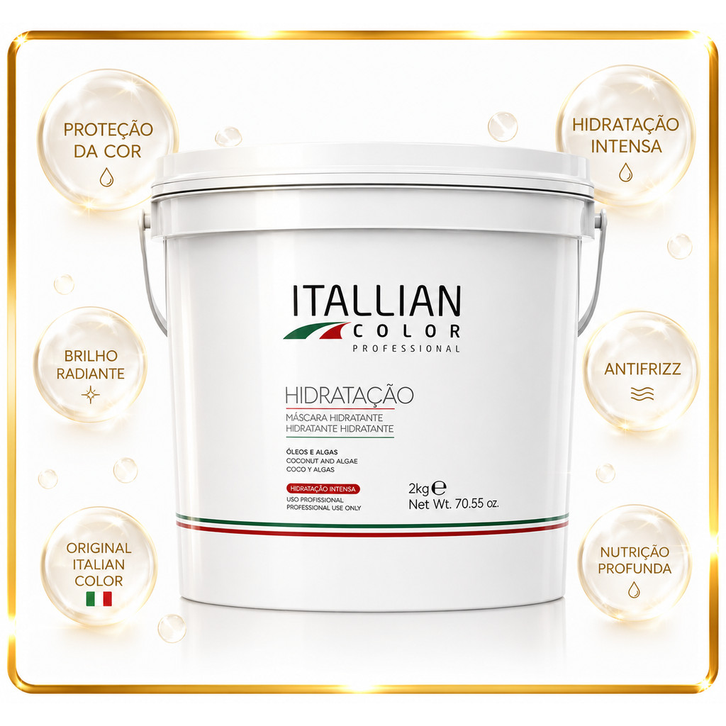Hidratação Capilar Itallian Color Professional 2kg Hidratação Proteção da Cor - Imagem 4
