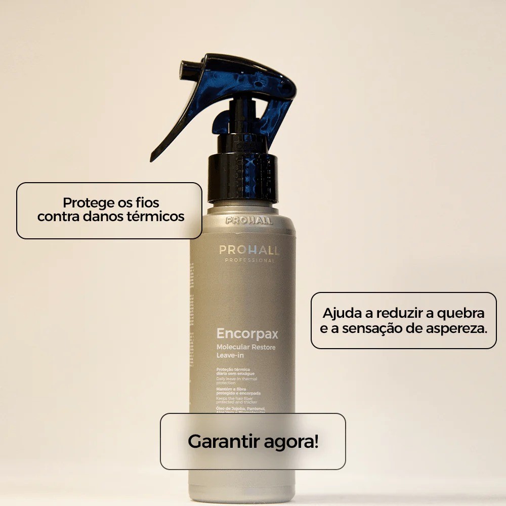 Leave-in Encorpax Molecular Restore Prohall 120ml Proteção Térmica - Imagem 5