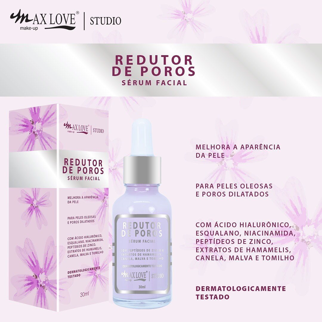 Sérum Facial Max Love Redutor de Poros Niacinamida 30ml - Imagem 5