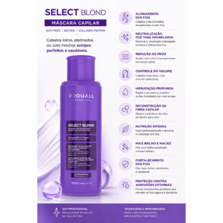 Máscara Antifrizz Select Blond Prohall 120ml Matizadora para Loiros