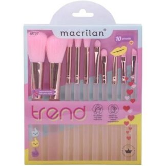 Kit com 10 Pincéis para Maquiagem - Macrilan