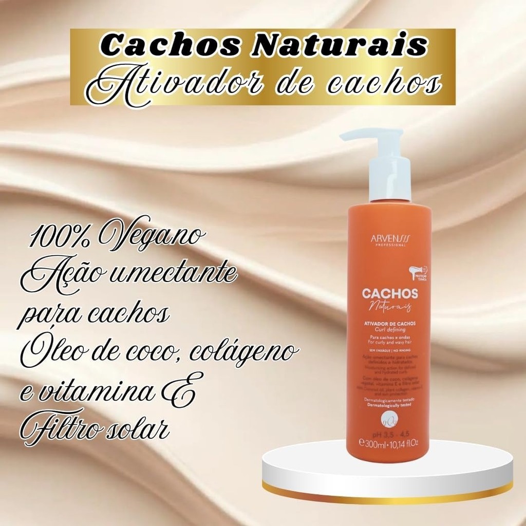 Ativador de Cachos Arvensis Cosméticos 300ml para cabelos ondulados e cacheados - Imagem 8