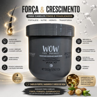 Máscara Capilar Wow Força e Crescimento Arvensis 500g
