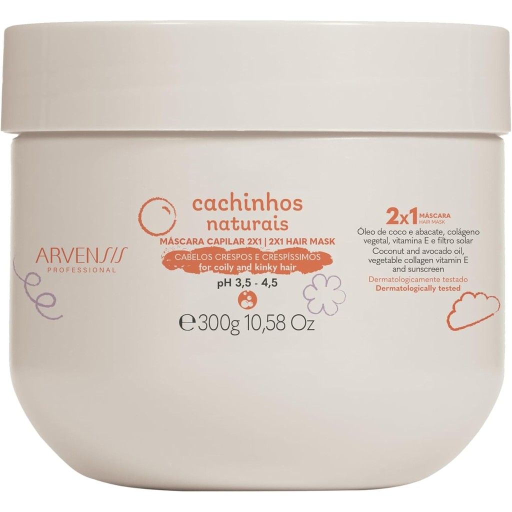 Máscara Capilar Cachinhos Naturais 2x1 Arvensis 300g - Imagem 3