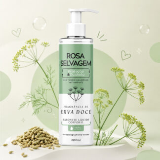 Sabonete Líquido Corporal Erva Doce Rosa Selvagem Hidratação 200 ml