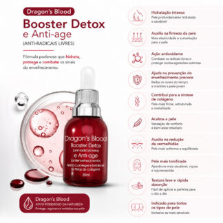 Sérum Facial Dragon's Blood Booster Detox Koloss Ácido Hialurônico 30 ml