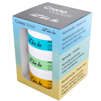 Kit Cronograma Capilar Let Me Be Cronoweek 3 Máscaras de 60 g