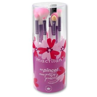 Kit com 7 Pincéis para Maquiagem KP9-3R Macrilan