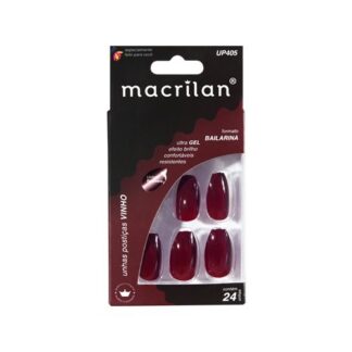 Unhas Postiças UP405 Estilo Bailarina Vinho Macrilan