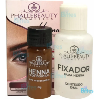 Henna Preto + Fixador De Sobrancelha Profis. Phallebeauty