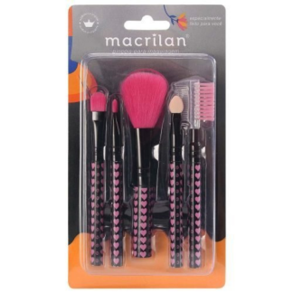 Kit Kp5-35 Com 5 Pincéis Para Maquiagem Macrilan-Coracao G Pink